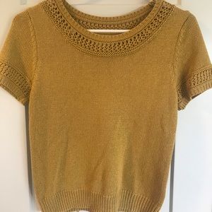 Anthropologie short sleeve knit sweater top